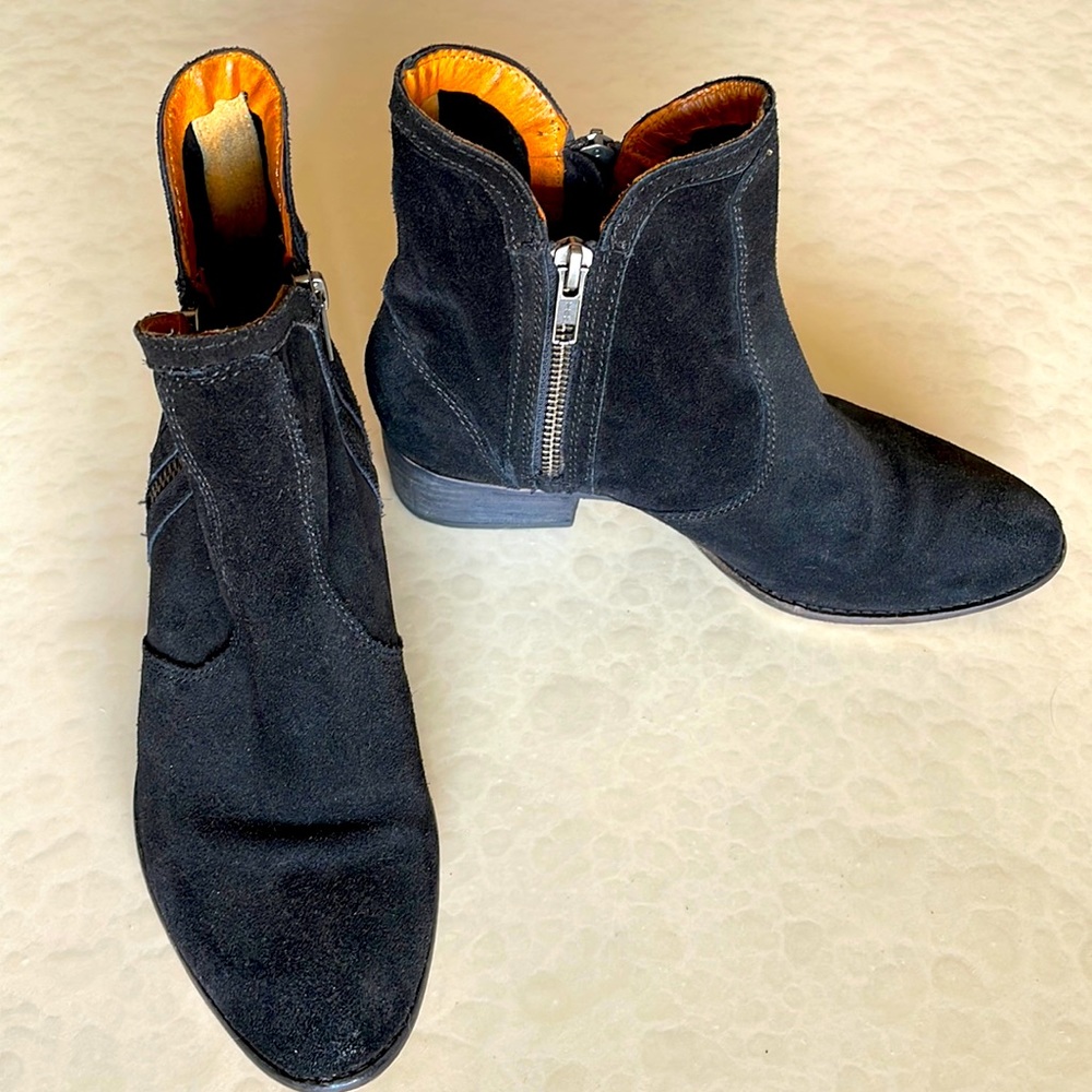 Low suede booties